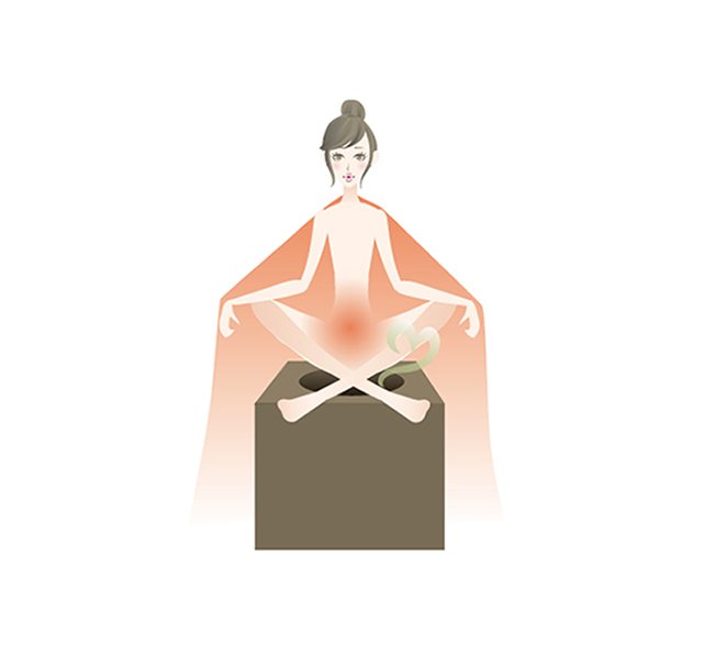 4.楽な姿勢を取ります。(あぐらがおすすめです)